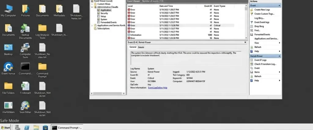 computer freezes upon startup — Windows Safe Mode diagnostic screen